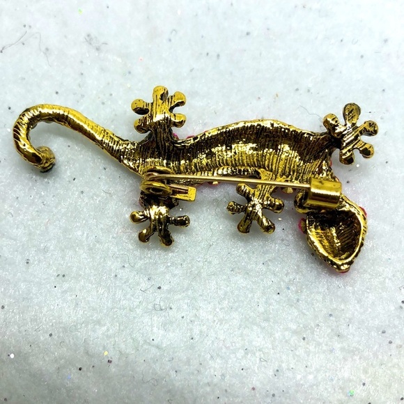 New Fun and Fancy Pink Crystal Salamander Brooch  JB5 - Picture 5 of 6